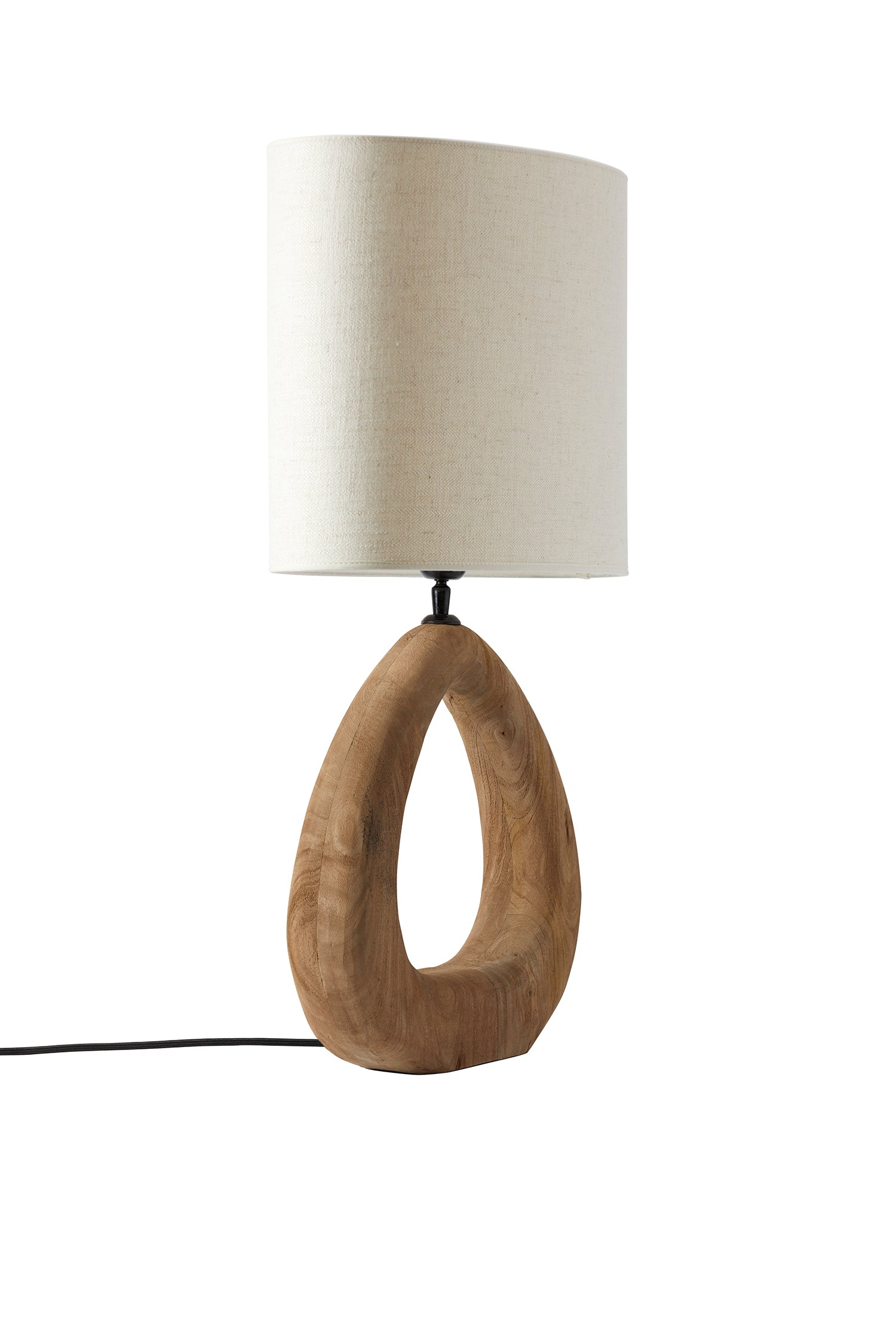 Bordlampa Qvist 407 Ljusbrun med lampskärm Modern Oval 101 Off-White