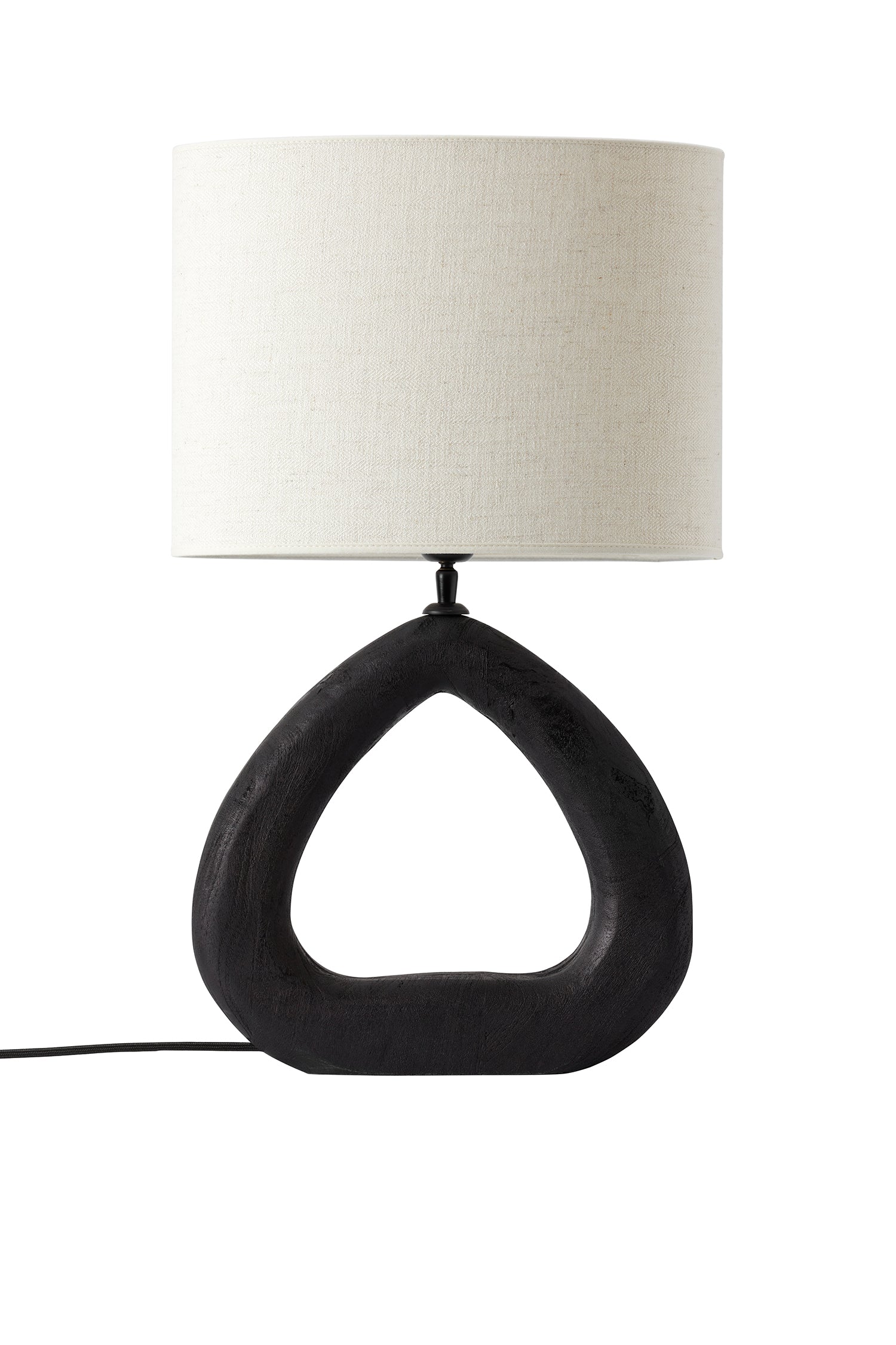 Bordlampa Qvist 407 Svart med lampskärm Modern Oval 101 Off-White