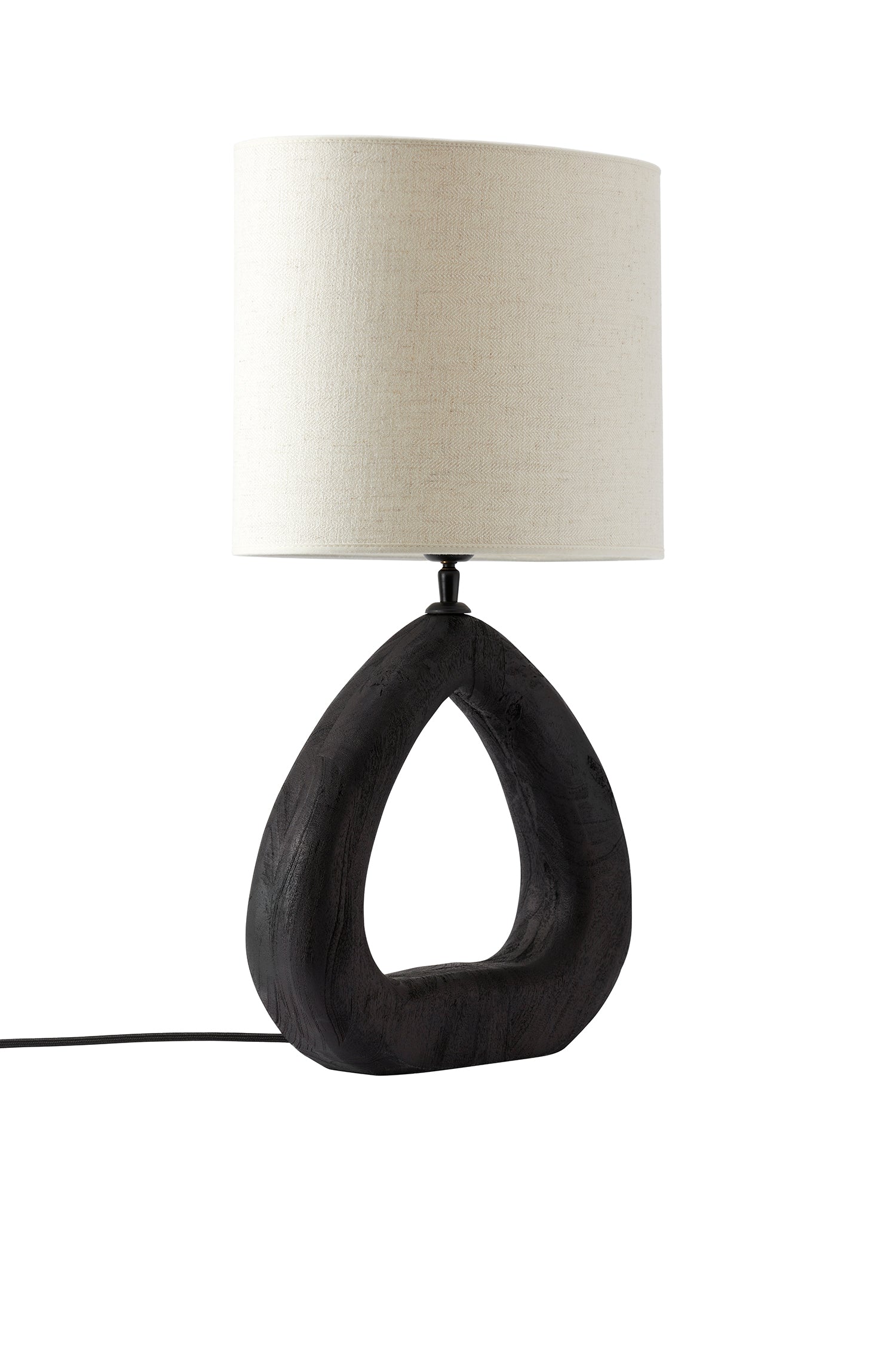 Table lamp Qvist 407 Black with lampshade Modern Oval 101 Off-White