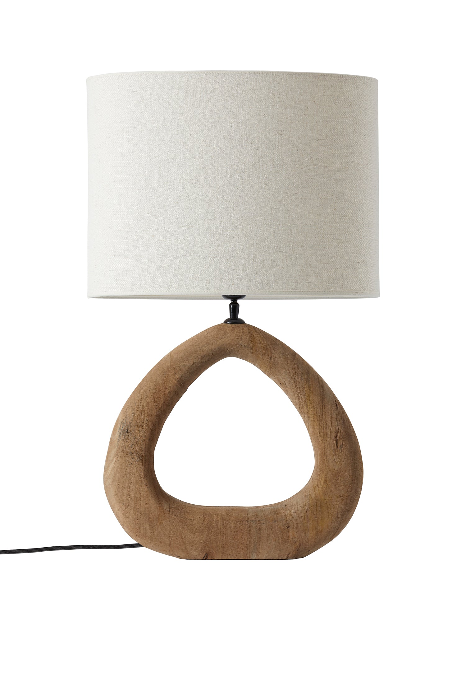 Bordlampa Qvist 407 Ljusbrun med lampskärm Modern Oval 101 Off-White