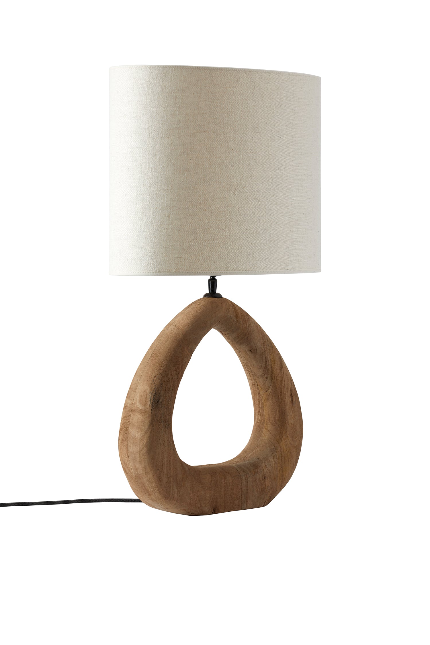 Table lamp Qvist 407 Light brown with lampshade Modern Oval 101 Off-White