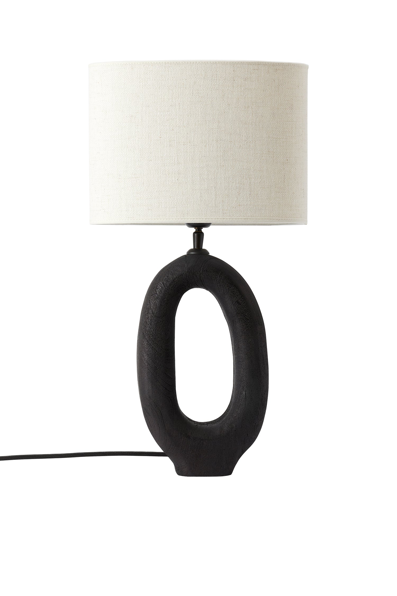 Bordlampa Qvist 408 Svart med lampskärm Modern Oval 101 Off-White