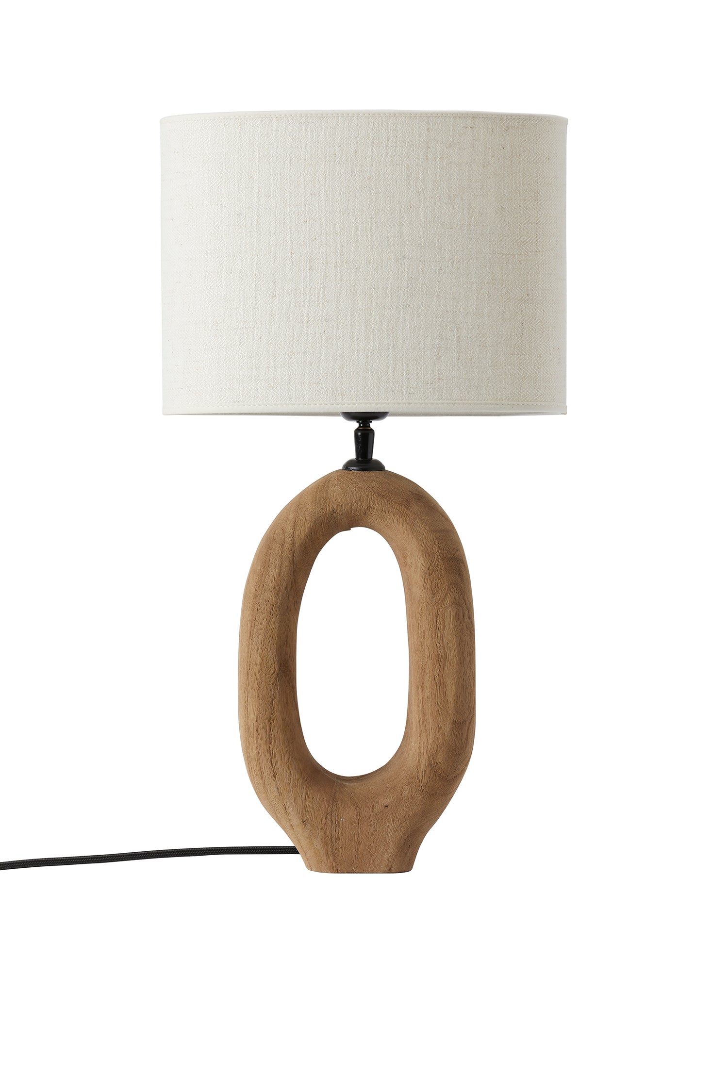 Bordlampa Qvist 408 Ljusbrun med lampskärm Modern Oval 101 Off-White